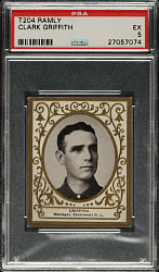 1909 T204 Ramly Tobacco Clark Griffith PSA EX 5
