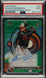 2023 Topps Finest Autographs #FA-GH Gunnar Henderson Rookie Green Wave #41/99 PSA MINT 9