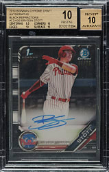 2019 Bowman Chrome Draft Autograph #CDA-BS Bryson Stott Black Refractor #30/75 BGS GEM MINT 10 with GEM 10 Signature