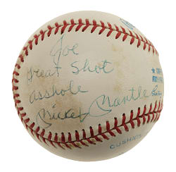 Mickey Mantle Single-Signed Baseball with Profanity Inscription - JSA