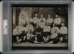 Circa 1940s Detroit Wolverines In 1887 with Brouthers, Thompson, Hanlon, and White Vintage Frank Tomlinson Photograph PSA/DNA Type IV - Image Used for 1887 N693 Kalamazoo Bats Card
