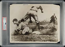 1930 Ty Cobb "Sliding Into Third" Vintage Newspaper Enterprise Association Photograph (Charles Conlon Image) PSA/DNA Type IV