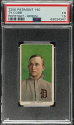 1909-1911 T206 White Border Ty Cobb Portrait Green Background PSA FAIR 1.5