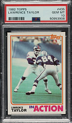 1982 Topps Football #434 Lawrence Taylor In Action PSA GEM MINT 10