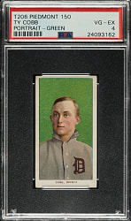 1909-1911 T206 White Border Ty Cobb Portrait Green Background PSA VG-EX 4