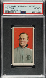 1909-1911 T206 White Border Ty Cobb Portrait Red Background PSA GOOD+ 2.5