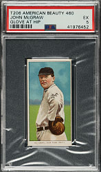 1909-1911 T206 White Border John McGraw Glove at Hip PSA EX 5 - American Beauty 460 Back