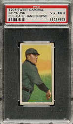 1909-1911 T206 White Border Cy Young Bare Hand Shows PSA VG-EX 4