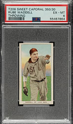 1909-1911 T206 White Border Rube Waddell Throwing PSA EX-MT 6