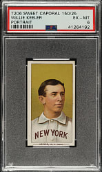 1909-1911 T206 White Border Willie Keeler Portrait PSA EX-MT 6