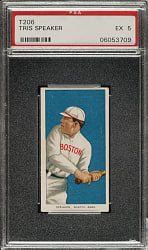 1909-1911 T206 White Border Tris Speaker Rookie PSA EX 5