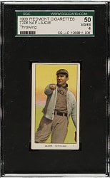 1909-1911 T206 White Border Nap Lajoie Throwing SGC VG/EX 50