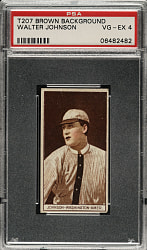 1912 T207 Brown Background Walter Johnson PSA VG-EX 4
