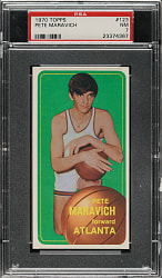 1970-1971 Topps Basketball #123 Pete Maravich Rookie PSA NM 7