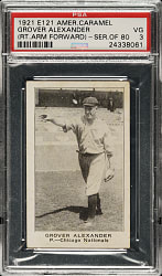 1921 E121 American Caramel (Series of 80) Grover Alexander PSA VG 3