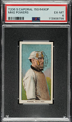 1909-1911 T206 White Border Mike Powers PSA EX-MT 6