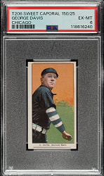 1909-1911 T206 White Border George Davis PSA EX-MT 6