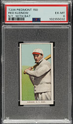 1909-1911 T206 White Border Red Kleinow New York with Bat PSA EX-MT 6