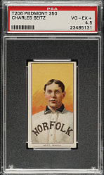 1909-1911 T206 White Border Charles Seitz Southern Leaguer PSA VG-EX+ 4.5