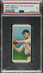 1909-1911 T206 White Border Jeff Sweeney PSA VG 3 - American Beauty 350 Back