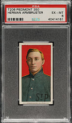 1909-1911 T206 White Border Herman Armbruster PSA EX-MT 6