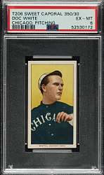 1909-1911 T206 White Border Doc White Pitching PSA EX-MT 6