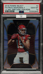 2016 Panini Select Football 2017 Draft Prizm Redemption #2 Patrick Mahomes II Rookie PSA GEM MINT 10 (MBA Silver Diamond)
