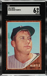 1962 Topps #200 Mickey Mantle SGC EX/NM 6