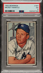 1952 Bowman #101 Mickey Mantle PSA EX 5
