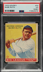 1933 R319 Goudey #53 Babe Ruth PSA VG 3 (MK)