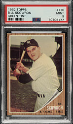 1962 Topps #110 Bill Skowron Green Tint PSA MINT 9 - Highest Graded!