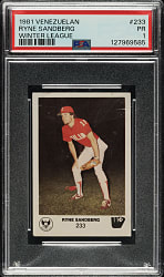 1981 Venezuelan Winter League #233 Ryne Sandberg Pre-Rookie PSA POOR 1