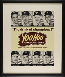 1964 Yoo-Hoo New York Yankees Counter Display Featuring Mickey Mantle and Yogi Berra