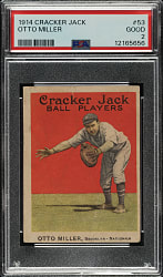 1914 E145 Cracker Jack #53 Otto Miller PSA GOOD 2