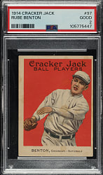 1914 E145 Cracker Jack #97 Rube Benton PSA GOOD 2