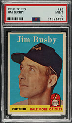 1958 Topps #28 Jim Busby PSA MINT 9 - Highest Graded!