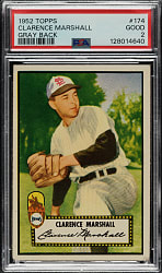 1952 Topps #174 Clarence Marshall PSA GOOD 2 - "Canadian" Gray Back