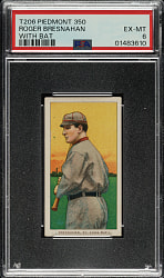 1909-1911 T206 White Border Roger Bresnahan with Bat PSA EX-MT 6