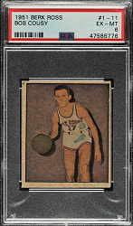 1951 Berk Ross "Hit Parade of Champions" Basketball #1-11 Bob Cousy Rookie PSA EX-MT 6
