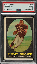 1958 Topps Football #62 Jim Brown Rookie PSA GOOD 2