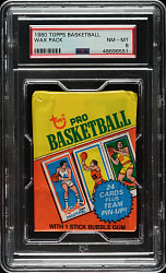 1980-1981 Topps Basketball Unopened Wax Pack PSA NM-MT 8 - Larry Bird and Magic Johnson Rookie Year