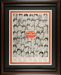1958 Louisville Slugger Advertising Poster with Mickey Mantle, Roger Maris, and Ted Williams