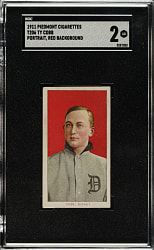 1909-1911 T206 White Border Ty Cobb Portrait Red Background SGC GOOD 2