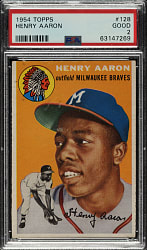 1954 Topps #128 Hank Aaron Rookie PSA GOOD 2