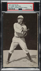 1907 PC765 A. C. Dietsche Detroit Tigers Postcard Ty Cobb Rookie Batting PSA VG 3