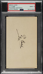 Ty Cobb Signed Index Card PSA/DNA MINT 9