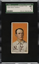 1909-1911 T206 White Border Fred Tenney SGC VG 40 - Sovereign 350 Back