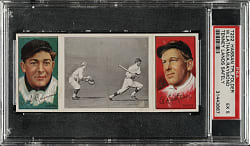 1912 T202 Hassan Triple Folder "Tenney Lands Safely" Raymond/Latham PSA EX 5