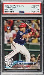 2018 Topps Update #US300 Juan Soto Rookie Batting PSA GEM MINT 10