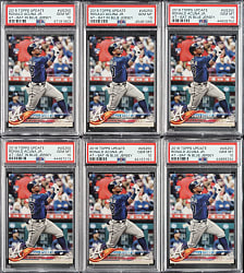 2018 Topps Update #US250 Ronald Acuna Jr. Rookie At-Bat in Blue Jersey PSA GEM MINT 10 Collection (6)